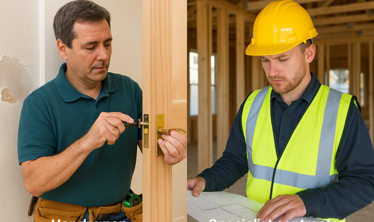 Handyman vs. Specialist Contractor
