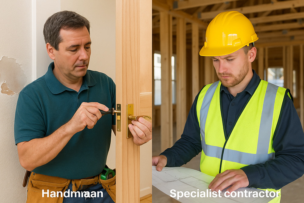 Handyman vs. Specialist Contractor