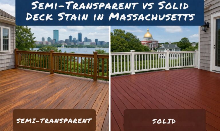 Semi-Transparent vs Solid Deck Stain Semi-Transparent vs Solid Deck Stain in Massachusetts
