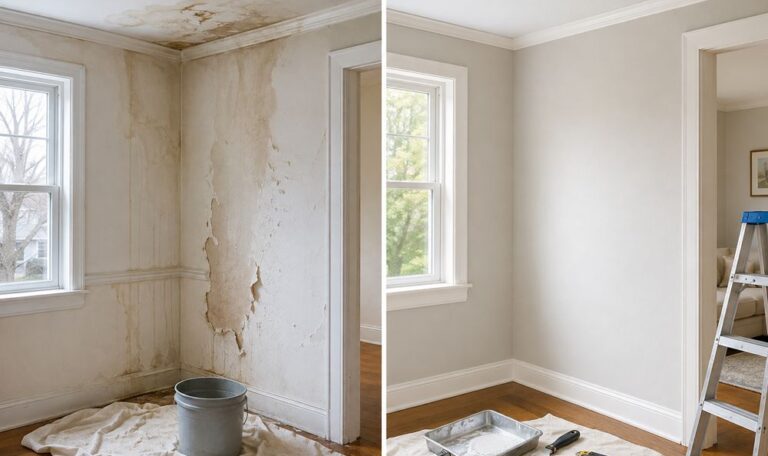 water damaged drywall in Massachusetts